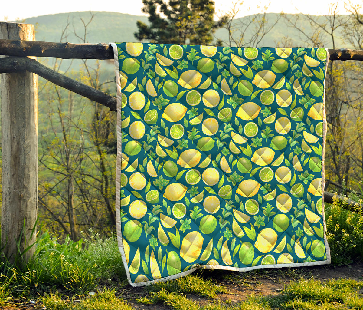 Lime And Lemon Pattern Print Quilt