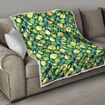Lime And Lemon Pattern Print Quilt