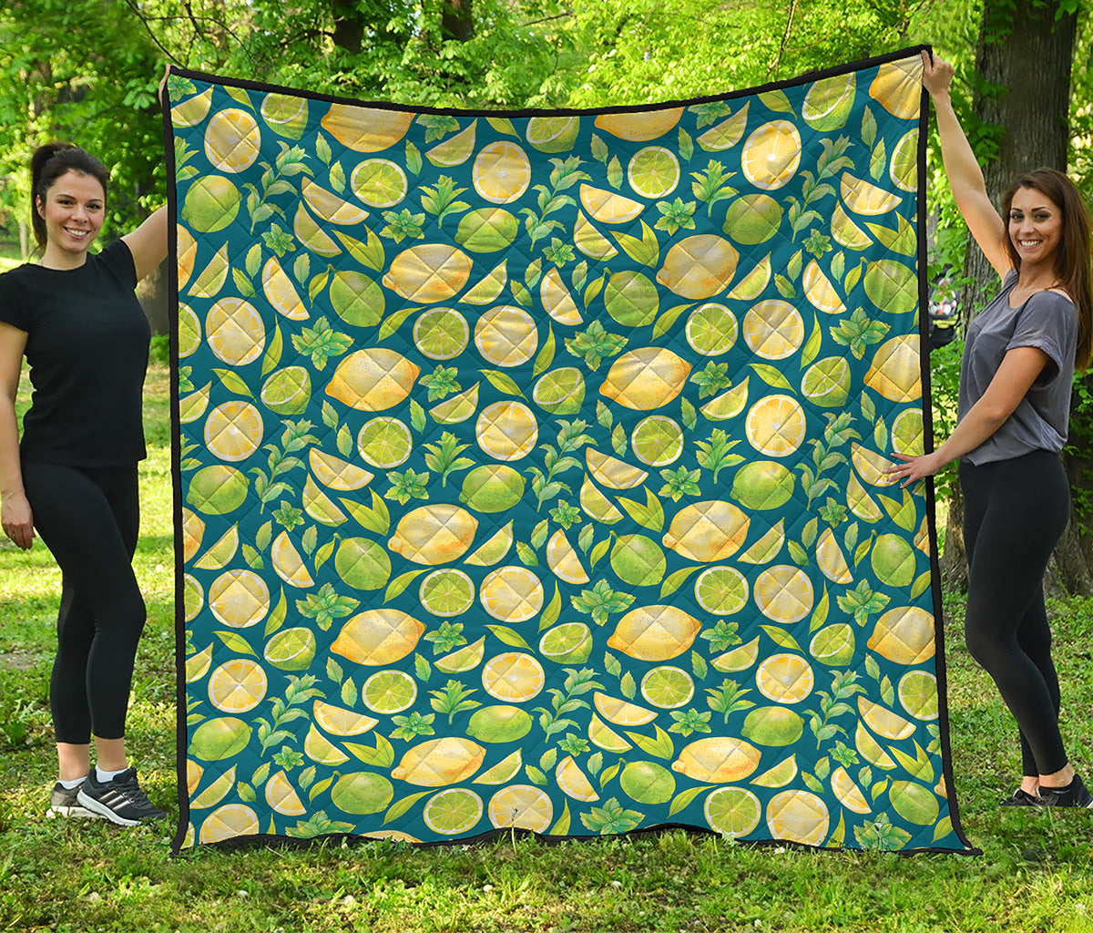 Lime And Lemon Pattern Print Quilt