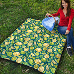 Lime And Lemon Pattern Print Quilt