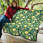 Lime And Lemon Pattern Print Quilt