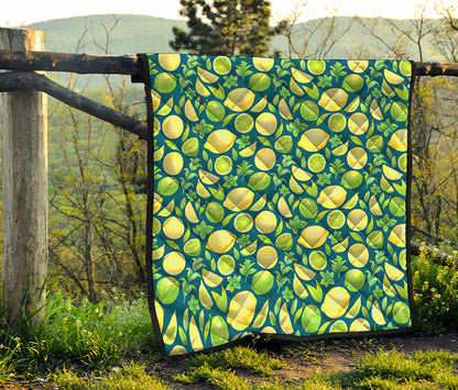 Lime And Lemon Pattern Print Quilt