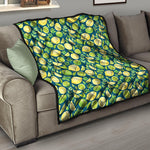 Lime And Lemon Pattern Print Quilt