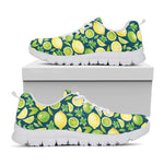 Lime And Lemon Pattern Print White Sneakers