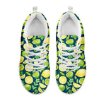 Lime And Lemon Pattern Print White Sneakers