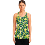 Lime And Lemon Pattern Print Women's Racerback Tank Top