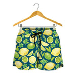 Lime And Lemon Pattern Print Women's Shorts