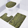 Lime Green And Black Snakeskin Print 3 Piece Bath Mat Set