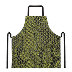 Lime Green And Black Snakeskin Print Apron