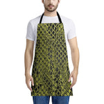 Lime Green And Black Snakeskin Print Apron