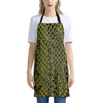Lime Green And Black Snakeskin Print Apron