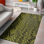 Lime Green And Black Snakeskin Print Area Rug