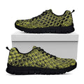 Lime Green And Black Snakeskin Print Black Running Shoes
