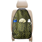 Lime Green And Black Snakeskin Print Car Seat Organizers