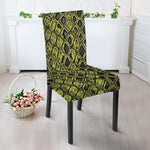 Lime Green And Black Snakeskin Print Dining Chair Slipcover