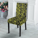 Lime Green And Black Snakeskin Print Dining Chair Slipcover