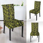 Lime Green And Black Snakeskin Print Dining Chair Slipcover
