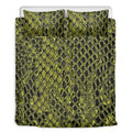Lime Green And Black Snakeskin Print Duvet Cover Bedding Set