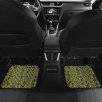 Lime Green And Black Snakeskin Print Front and Back Car Floor Mats