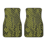 Lime Green And Black Snakeskin Print Front Car Floor Mats