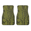 Lime Green And Black Snakeskin Print Front Car Floor Mats