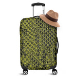 Lime Green And Black Snakeskin Print Luggage Cover