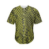 Lime Green And Black Snakeskin Print Men's Baseball Jersey