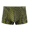 Lime Green And Black Snakeskin Print Men's Boxer Briefs