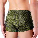 Lime Green And Black Snakeskin Print Men's Boxer Briefs