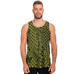 Lime Green And Black Snakeskin Print Men's Tank Top