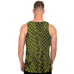 Lime Green And Black Snakeskin Print Men's Tank Top