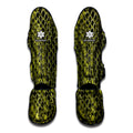 Lime Green And Black Snakeskin Print Muay Thai Shin Guards