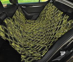 Lime Green And Black Snakeskin Print Pet Car Back Seat Cover