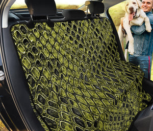 Lime Green And Black Snakeskin Print Pet Car Back Seat Cover