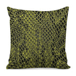Lime Green And Black Snakeskin Print Pillow Cover