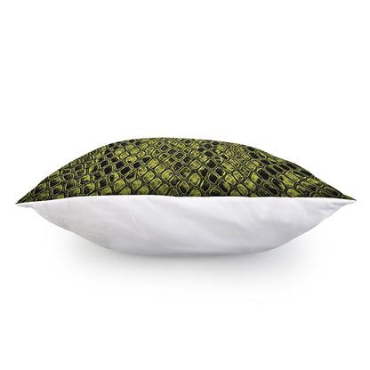 Lime Green And Black Snakeskin Print Pillow Cover