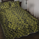 Lime Green And Black Snakeskin Print Quilt Bed Set