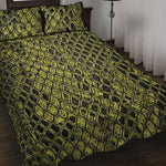Lime Green And Black Snakeskin Print Quilt Bed Set