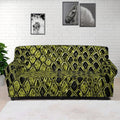 Lime Green And Black Snakeskin Print Sofa Cover