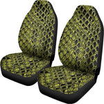 Lime Green And Black Snakeskin Print Universal Fit Car Seat Covers