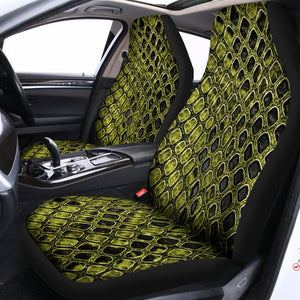 Lime Green And Black Snakeskin Print Universal Fit Car Seat Covers