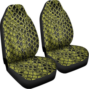 Lime Green And Black Snakeskin Print Universal Fit Car Seat Covers