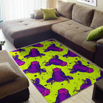 Lime Green And Purple Cow Pattern Print Area Rug GearFrost