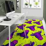 Lime Green And Purple Cow Pattern Print Area Rug GearFrost