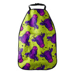 Lime Green And Purple Cow Pattern Print Car Seat Organizers
