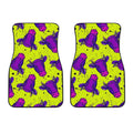 Lime Green And Purple Cow Pattern Print Front Car Floor Mats
