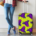 Lime Green And Purple Cow Pattern Print Luggage Cover