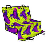 Lime Green And Purple Cow Pattern Print Pet Car Back Seat Cover