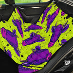 Lime Green And Purple Cow Pattern Print Pet Car Back Seat Cover