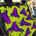 Lime Green And Purple Cow Pattern Print Pet Car Back Seat Cover